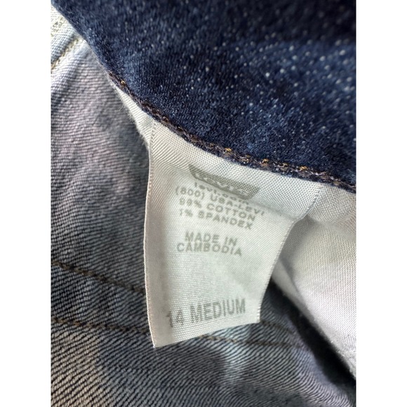 Levis 545 Low Boot Cut Jeans Womens 14 Medium Dark Wash Blue Flap Pocket Denim - Picture 4 of 7